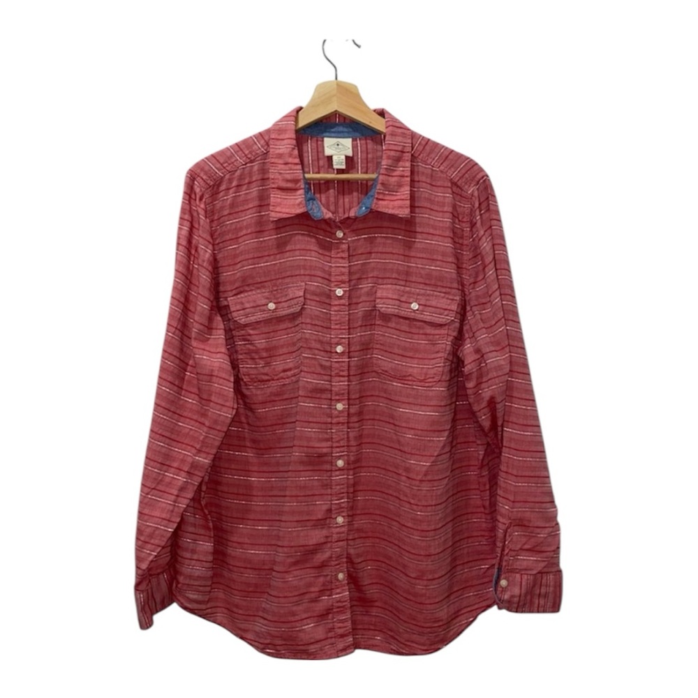 St. John’s Bay Striped Button Up, Women’s 2X, 99% Cotton